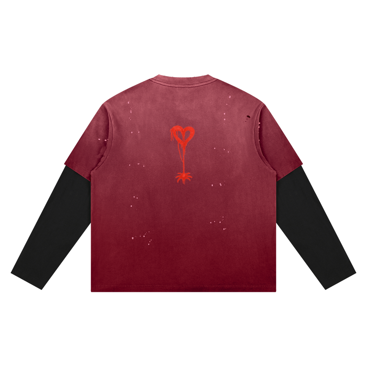 723 Heart Distressed Layer T-Shirt