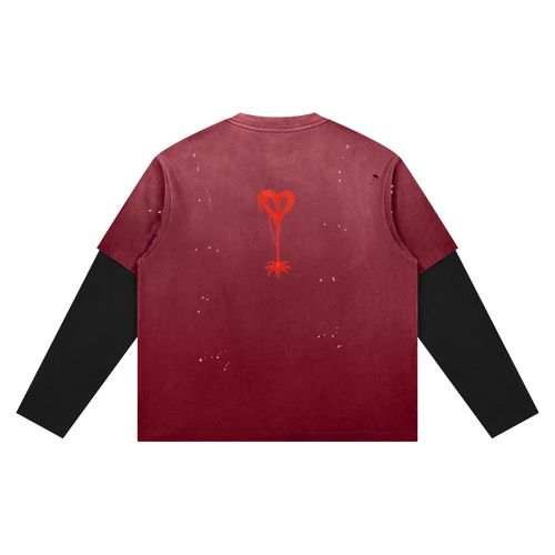 723 Heart Distressed Layer T-Shirt